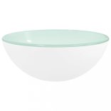 fehér edzett üveg mosdókagyló 30 x 12 cm