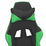 fekete és zöld műbőr masszázsjátékszék lábtartóval