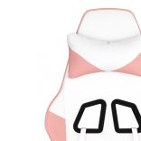 fehér és rózsaszín műbőr masszázsjátékszék lábtartóval