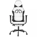 fehér és kék műbőr masszázsjátékszék lábtartóval