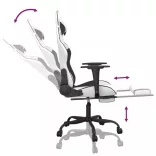 fehér és kék műbőr masszázsjátékszék lábtartóval