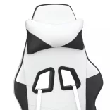 fehér és kék műbőr masszázsjátékszék lábtartóval