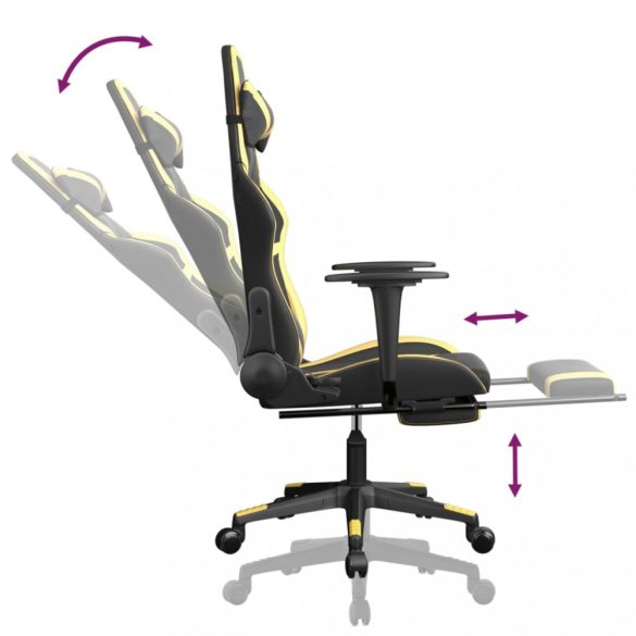 fekete és aranyszínű műbőr masszírozó játékszék lábtartóval