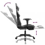 Masszázsjátékszék fekete-fehér műbőr lábtartóval