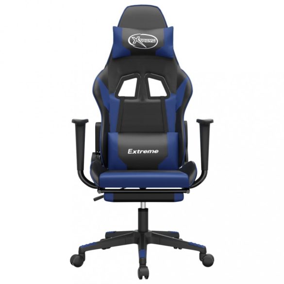 Masszázs játékszék fekete-kék műbőr lábtartóval