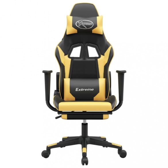 fekete és aranyszínű műbőr masszírozó játékszék lábtartóval