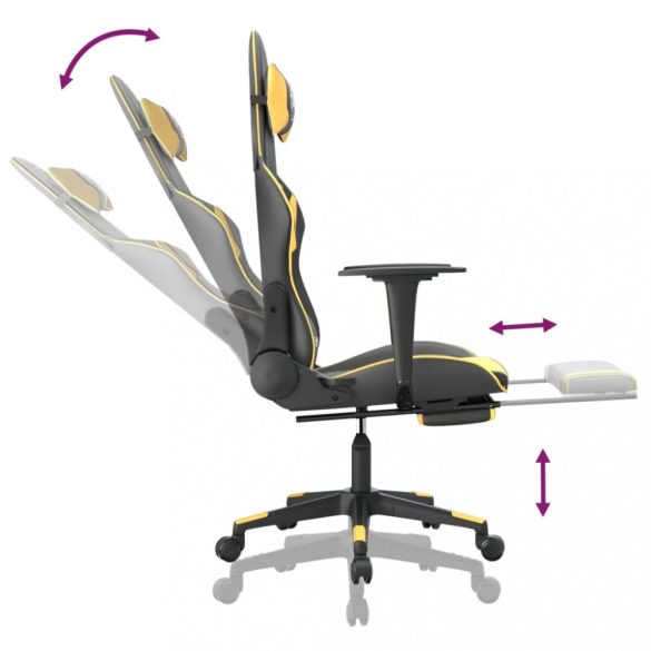 fekete és aranyszínű műbőr masszírozó játékszék lábtartóval