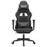 fekete és szürke műbőr masszírozó játékszék lábtartóval