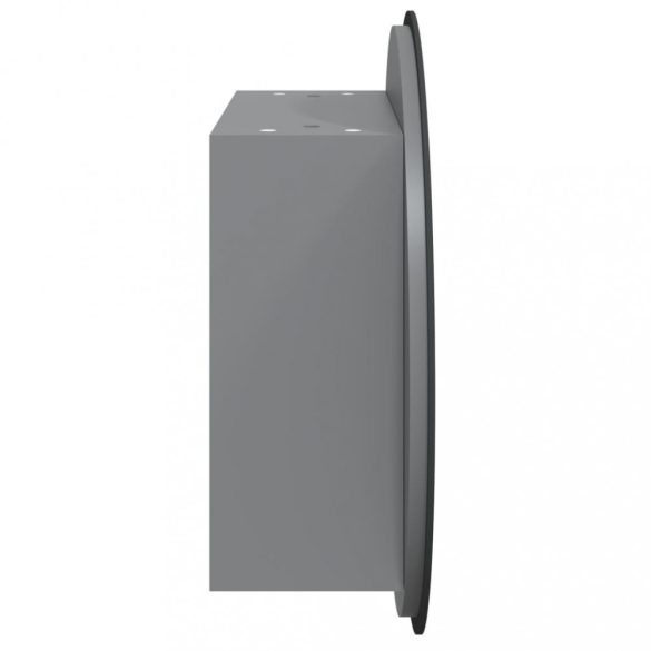 szürke fürdőszobaszekrény kerek tükörrel/LED-del 47x47x17,5 cm