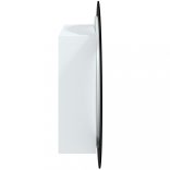 fehér fürdőszobai szekrény kerek tükörrel/LED-del 54x54x17,5 cm
