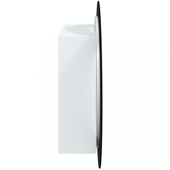 fehér fürdőszobai szekrény kerek tükörrel/LED-del 54x54x17,5 cm