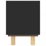 fekete fenyőfa és természetes rattan TV-szekrény 80x30x40 cm