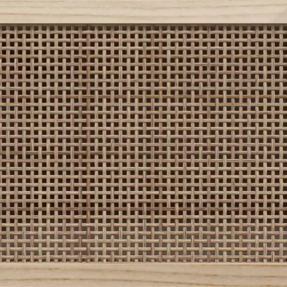barna tömör fenyő és természetes rattan TV-szekrény 80x30x40 cm