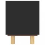 fekete fenyőfa és természetes rattan TV-szekrény 105x30x40 cm