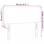 sötétkék bársony fejtámla 80 x 5 x 78/88 cm
