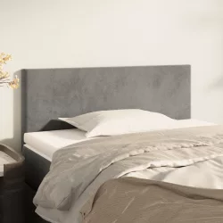 világosszürke bársony fejtámla 90x5x78/88 cm