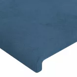 sötétkék bársony fejtámla 100x5x78/88 cm
