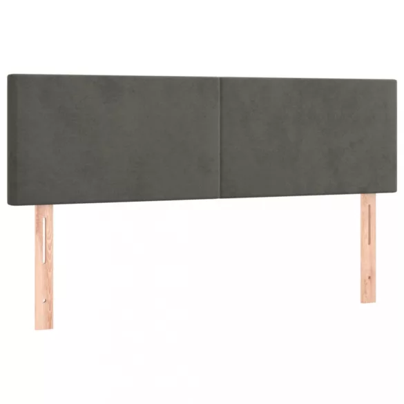 sötétszürke bársony fejtámla 144x5x78/88 cm