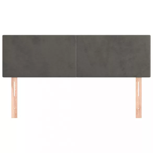 sötétszürke bársony fejtámla 144x5x78/88 cm