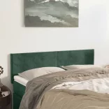 sötétzöld bársony fejtámla 144x5x78/88 cm