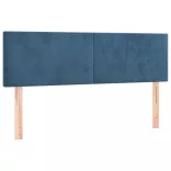 sötétkék bársony fejtámla 144x5x78/88 cm