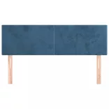 sötétkék bársony fejtámla 144x5x78/88 cm