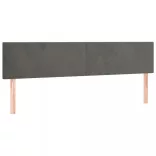 sötétszürke bársony fejtámla 160x5x78/88 cm