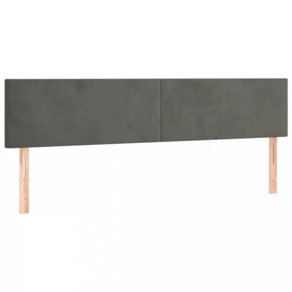 sötétszürke bársony fejtámla 160x5x78/88 cm