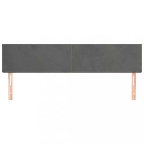 sötétszürke bársony fejtámla 160x5x78/88 cm