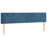 sötétkék bársony fejtámla 180x5x78/88 cm