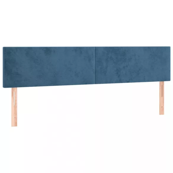sötétkék bársony fejtámla 180x5x78/88 cm