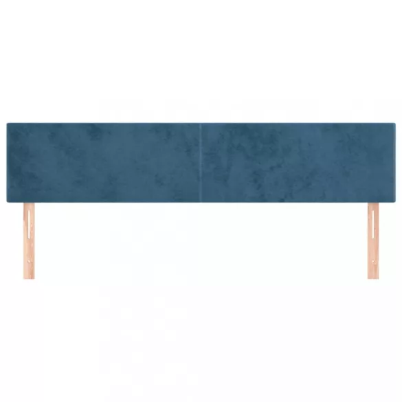 sötétkék bársony fejtámla 200 x 5 x 78/88 cm