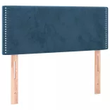 sötétkék bársony fejtámla 100x5x78/88 cm