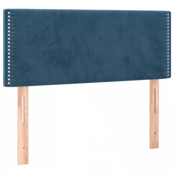 sötétkék bársony fejtámla 100x5x78/88 cm