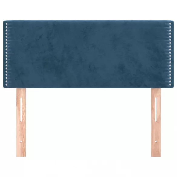 sötétkék bársony fejtámla 100x5x78/88 cm