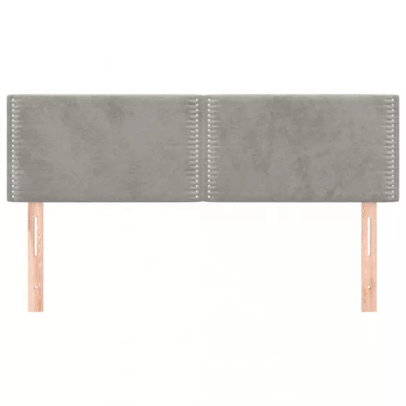 világosszürke bársony fejtámla 144x5x78/88 cm