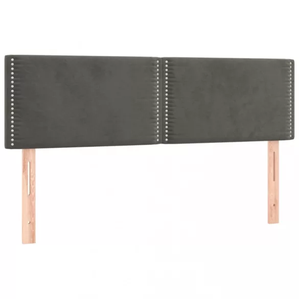 sötétszürke bársony fejtámla 144x5x78/88 cm