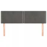 sötétszürke bársony fejtámla 144x5x78/88 cm