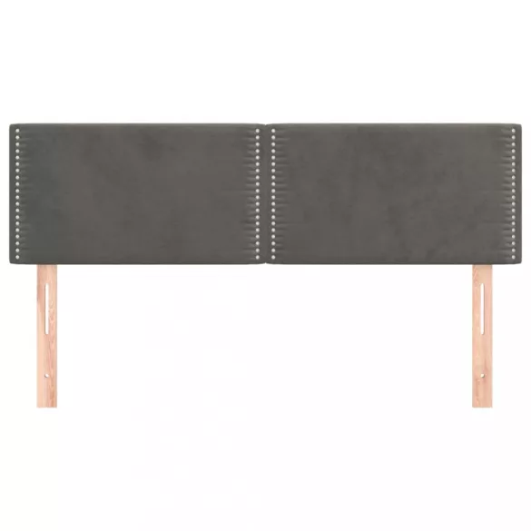 sötétszürke bársony fejtámla 144x5x78/88 cm