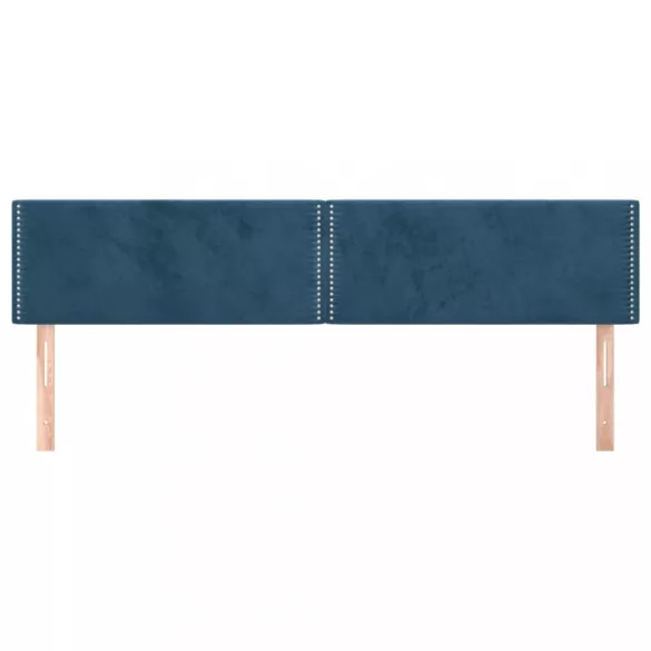 sötétkék bársony fejtámla 180x5x78/88 cm