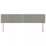 világosszürke bársony fejtámla 200 x 5 x 78/88 cm