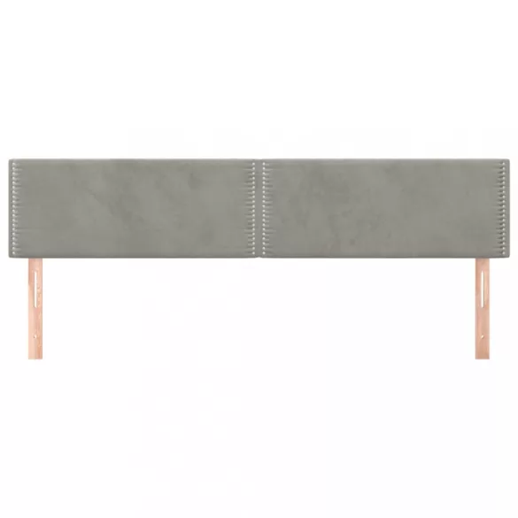 világosszürke bársony fejtámla 200 x 5 x 78/88 cm