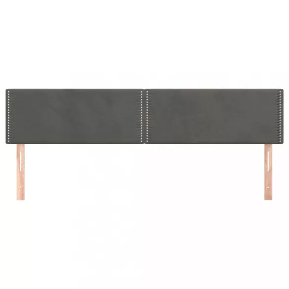 sötétszürke bársony fejtámla 200 x 5 x 78/88 cm