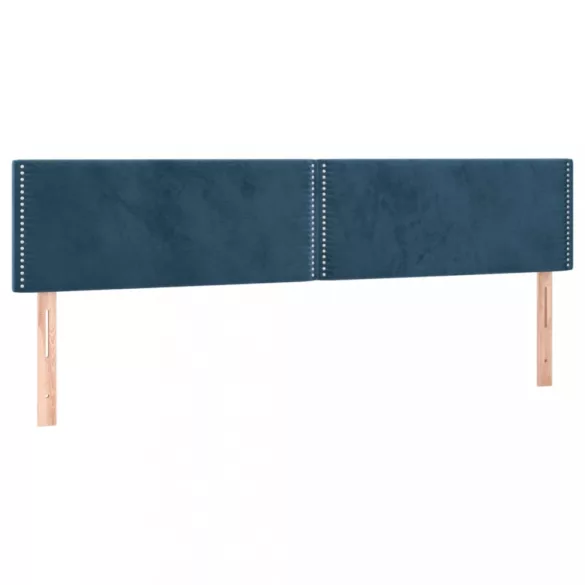 sötétkék bársony fejtámla 200 x 5 x 78/88 cm