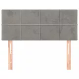 világosszürke bársony fejtámla 90x5x78/88 cm