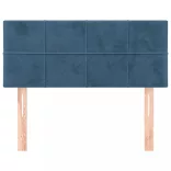 sötétkék bársony fejtámla 90x5x78/88 cm