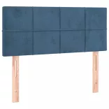 sötétkék bársony fejtámla 100x5x78/88 cm