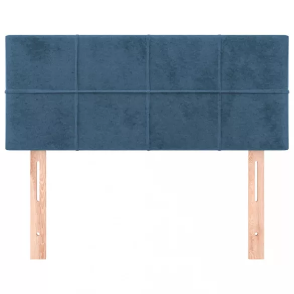 sötétkék bársony fejtámla 100x5x78/88 cm