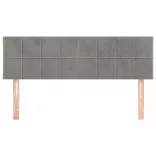 világosszürke bársony fejtámla 144x5x78/88 cm