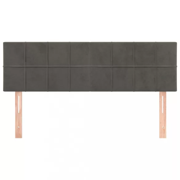 sötétszürke bársony fejtámla 144x5x78/88 cm